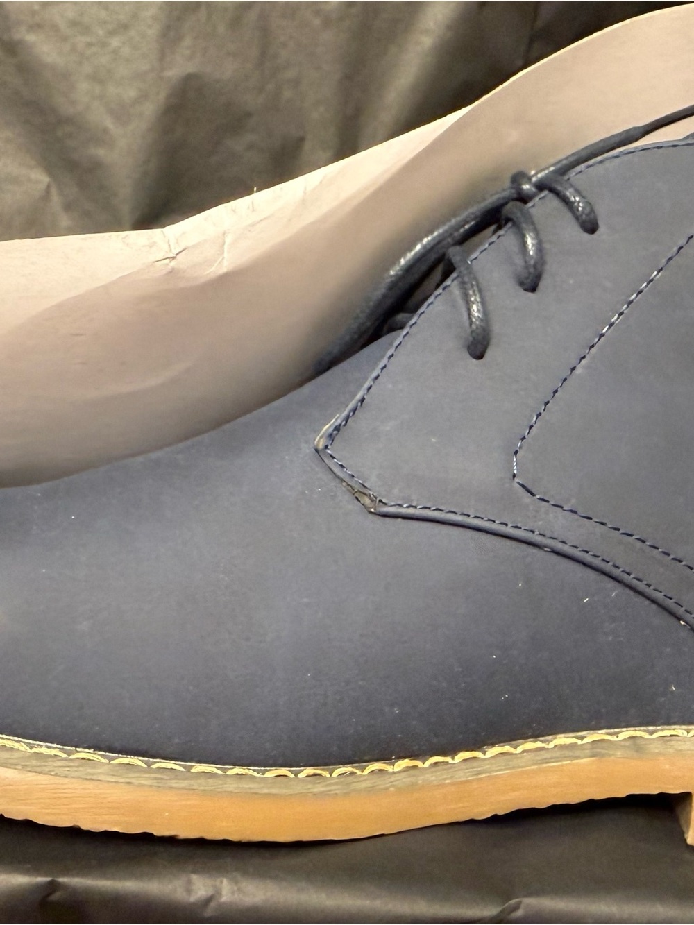 NEW Toe Cap Men's Chukka
Boots - Size 12 - Navy Blue - New in Box